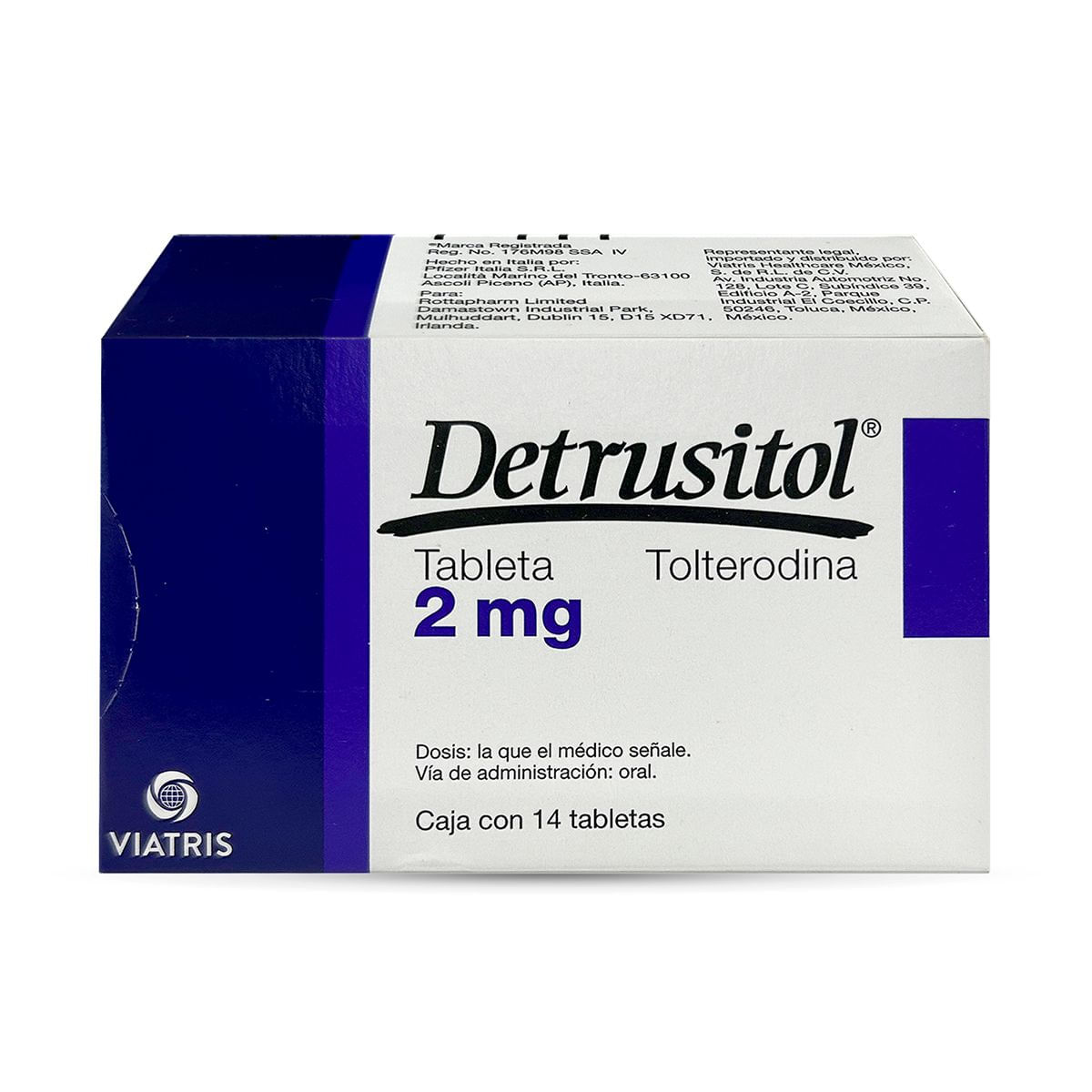 Detrusitol Viatris Tolterodina Caja Con 14 Tabletas 2 mg