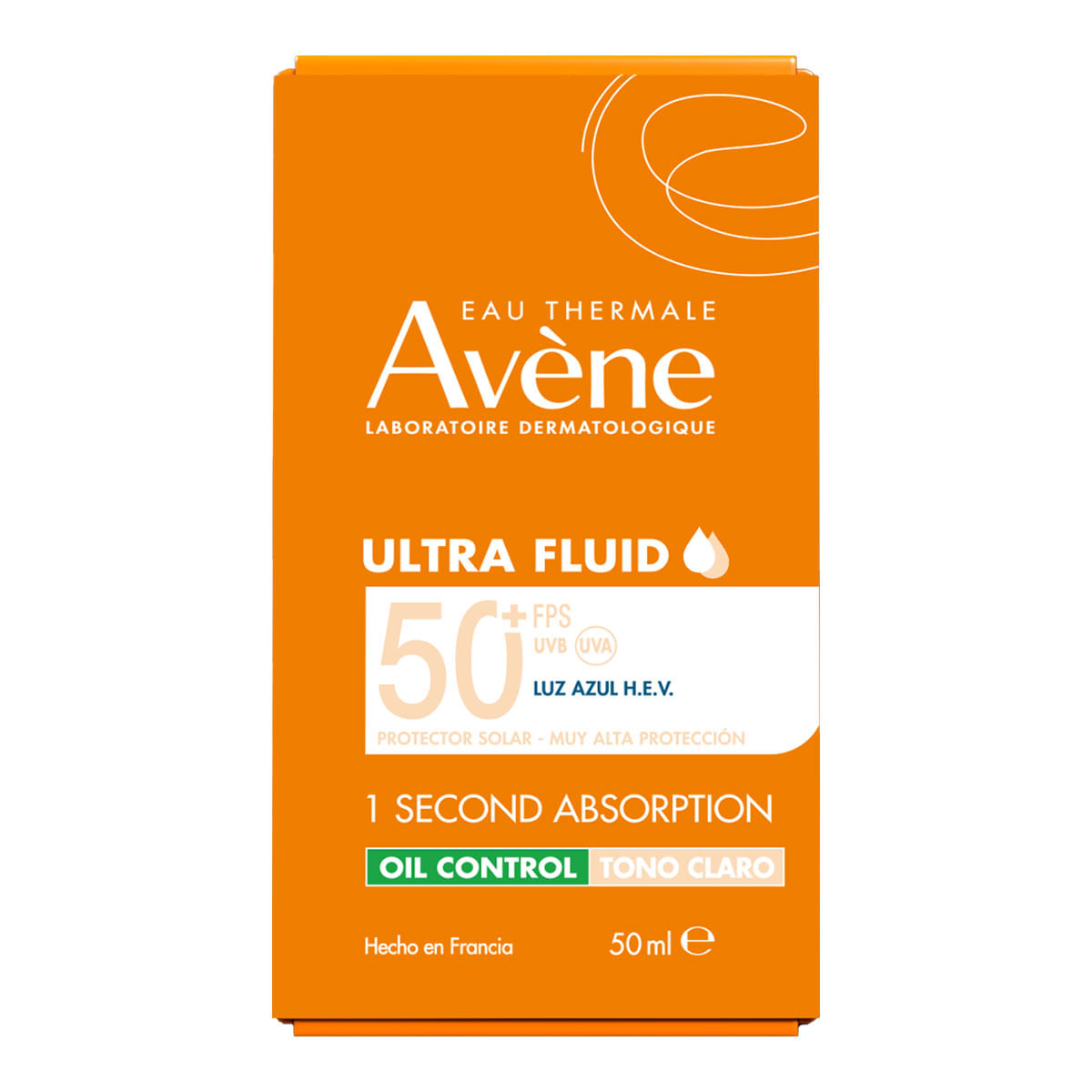 Avène Ultra Fluid Oil Control Tono Claro Protector Solar Facial FPS 50+ 50 ml