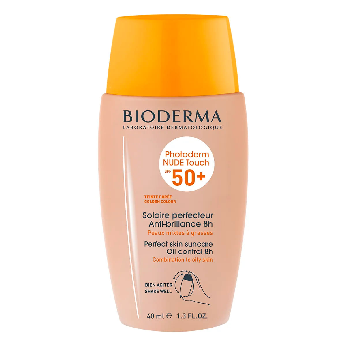Bloqueador Photoderm Bioderma Nude Touch Tono Dorado SPF50+ 40 ml