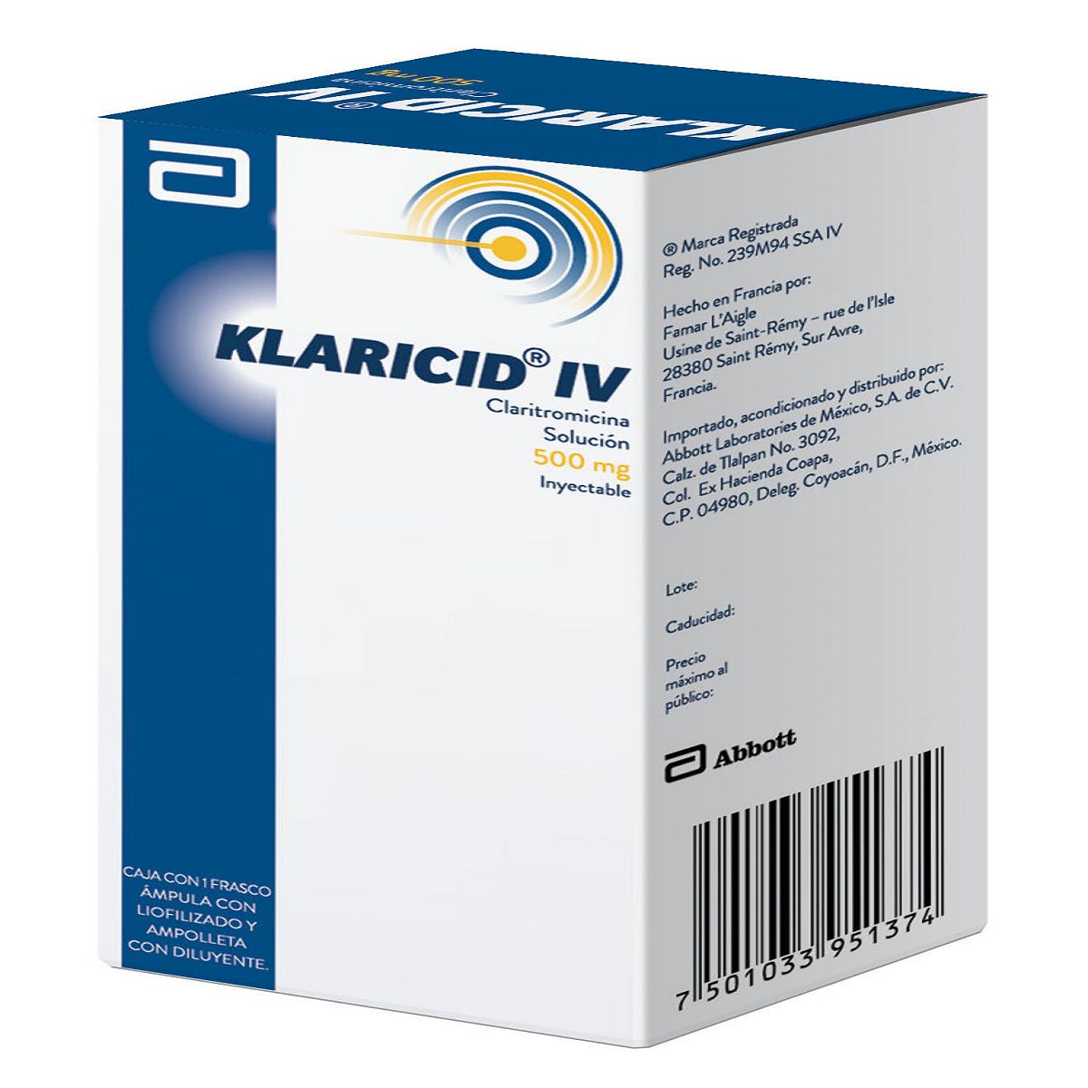 KLARICID I.V. 500 MG FA