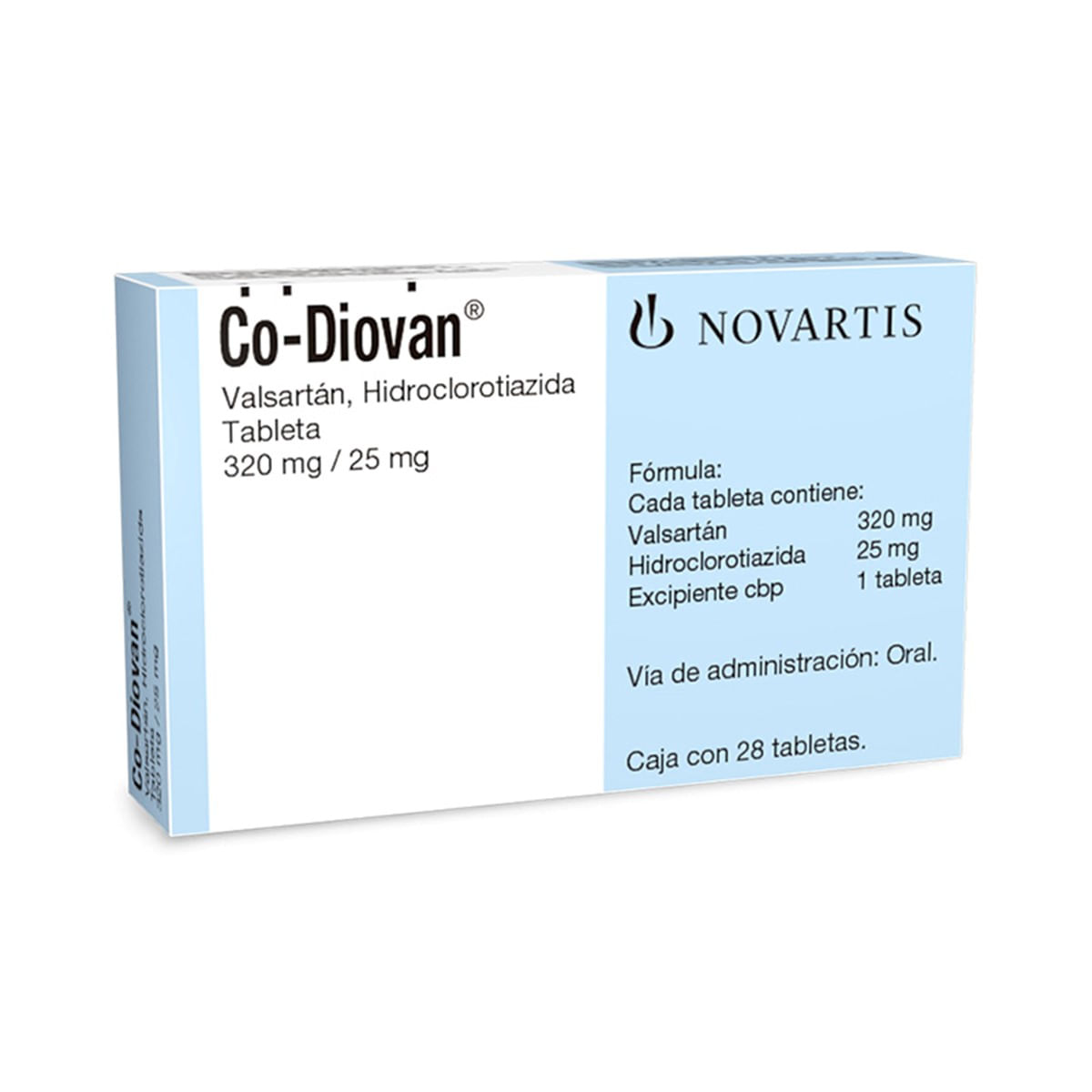 Co-Diovan Valsartán, Hidroclorotiazida 320/25 Mg Caja Con 28 Tabletas