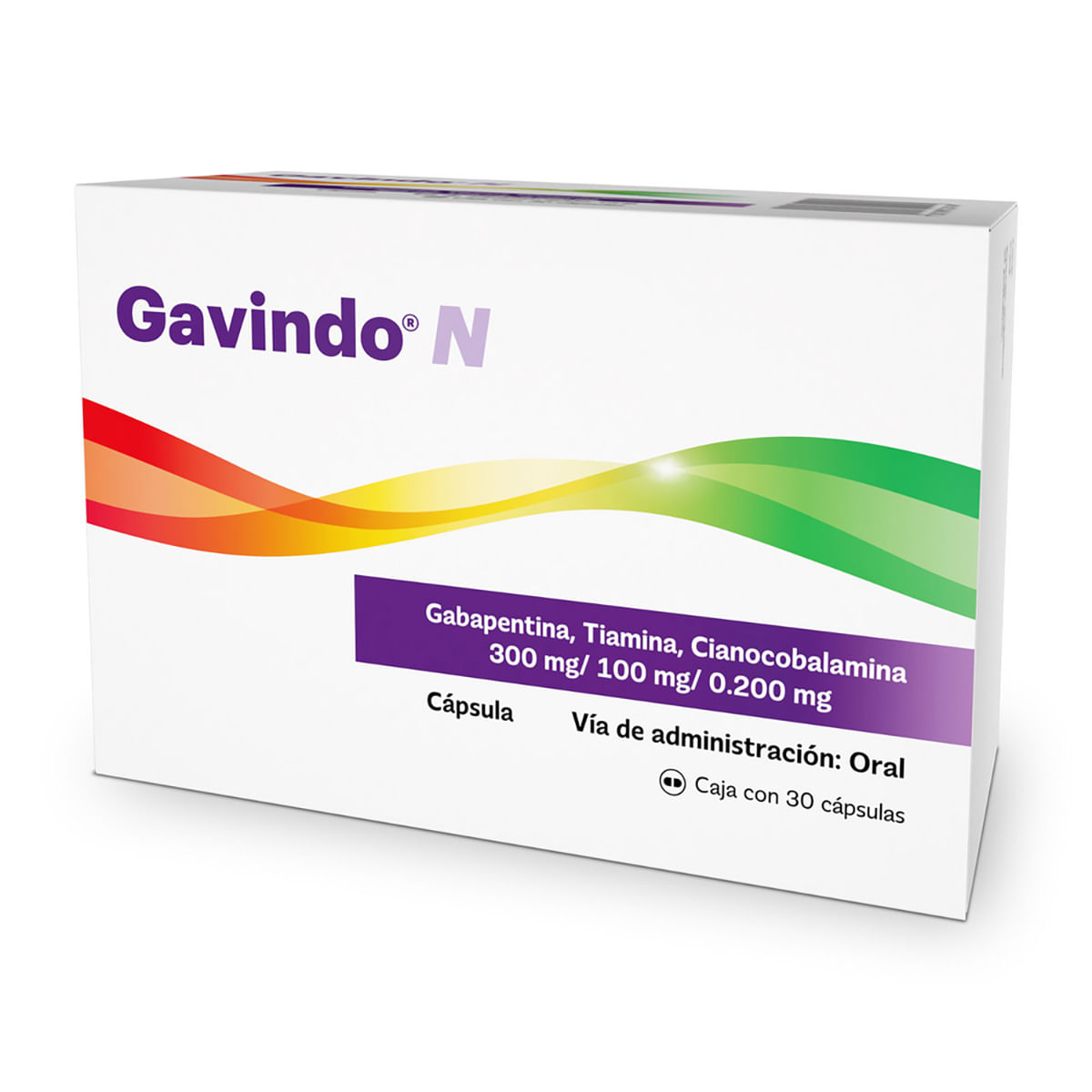 Gavindo N 300/100/0.200 Mg Gabapentina-Tiamina-Cianocobalamina 30 Cápsulas