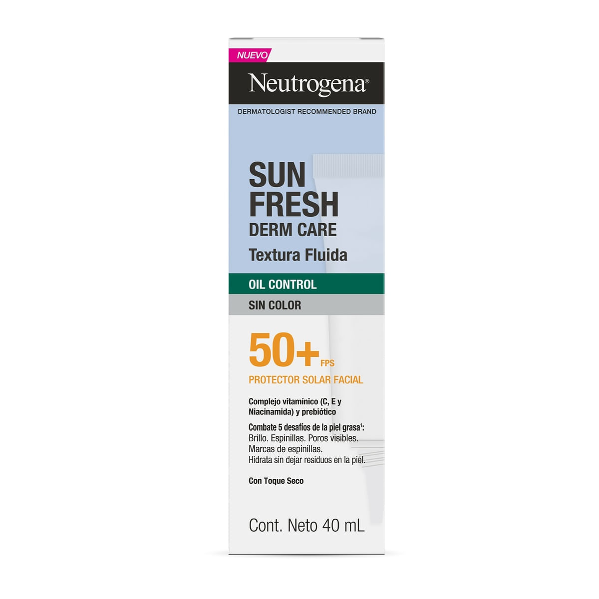Sun Fresh Derm Care Caja Con Protector Solar Facial Neutrogena Oil Control Fluido De 40ml