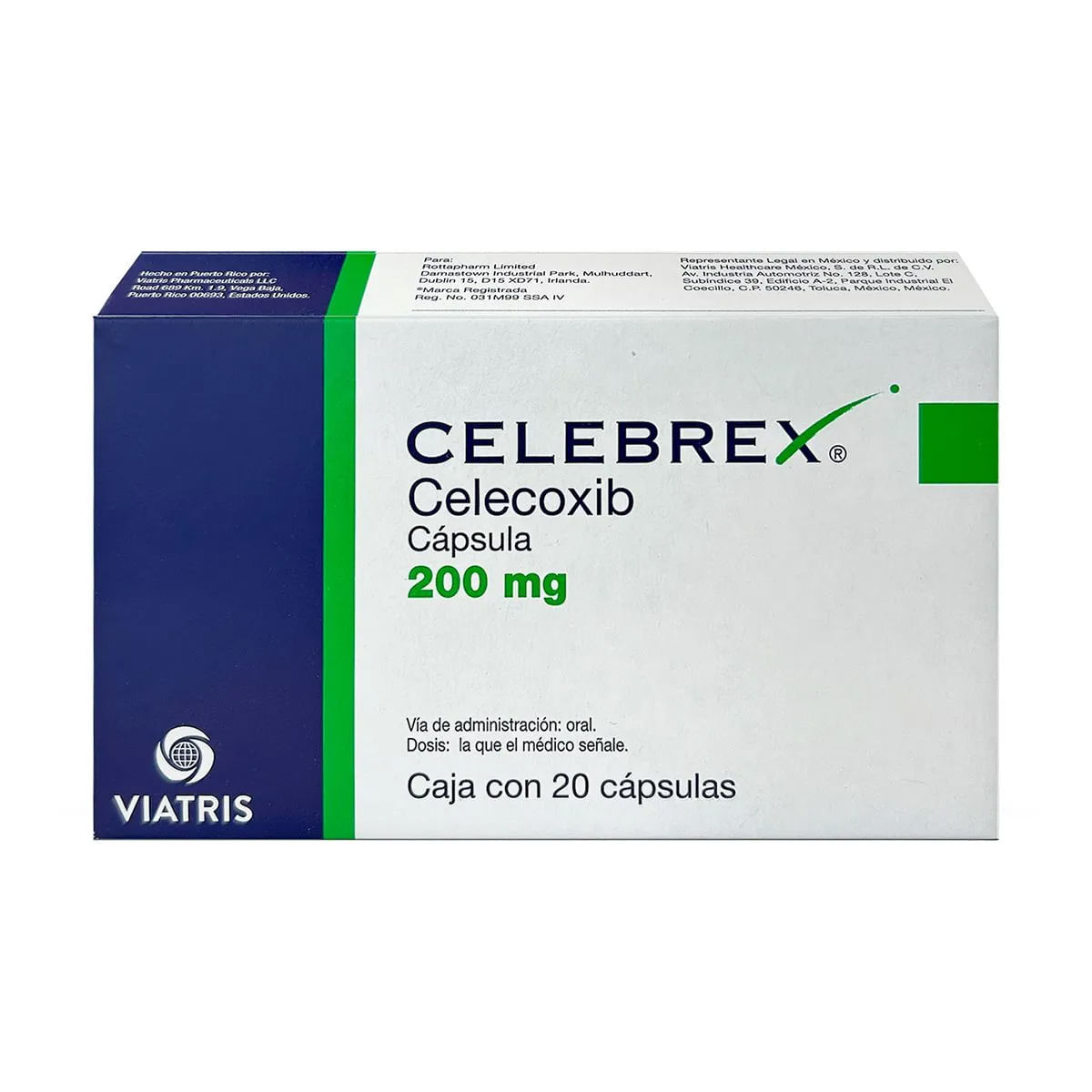 Celebrex Viatris Celecoxib Caja Con 20 Cápsulas De 200 mg