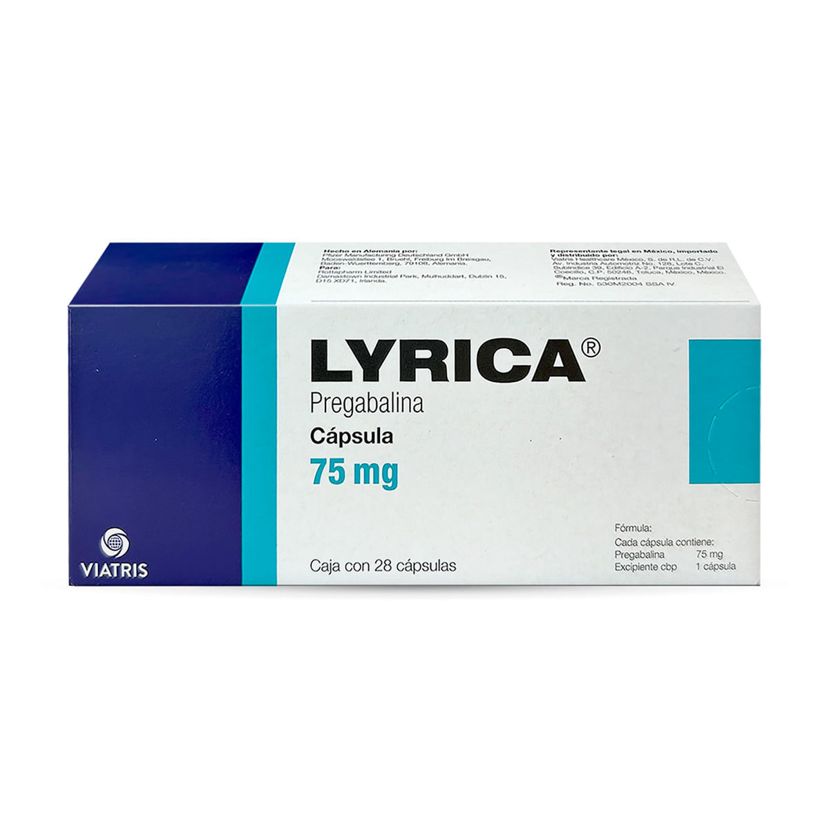 Lyrica Pregabalina Viatris 75 mg Caja Con 28 Cápsulas